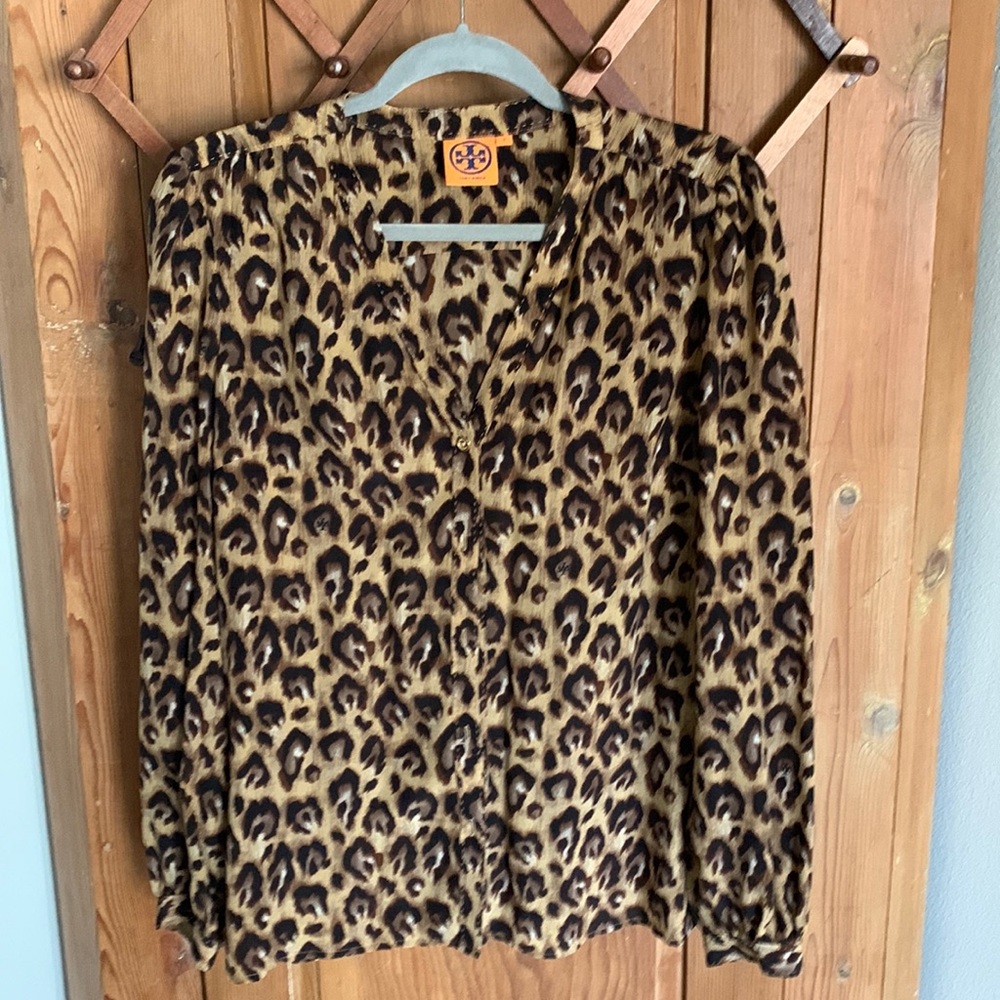 Tory Burch Animal Print Blouse - Brown and Black